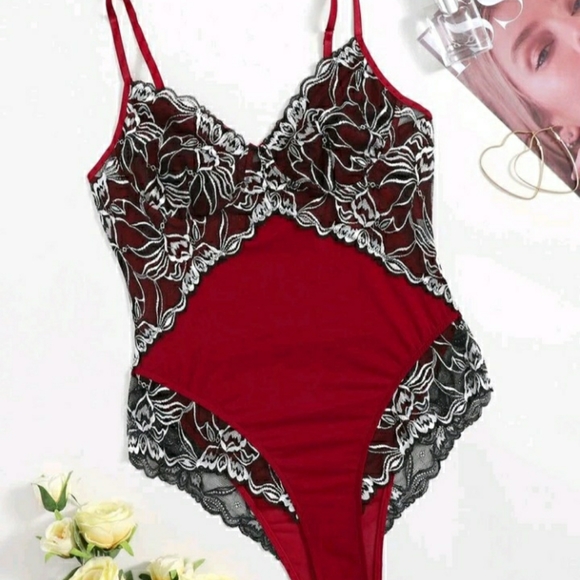 Red Lace Teddy Lingerie